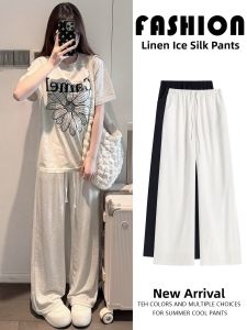 XIANYIJIAO | High Waisted Linen Womens Pants White Summer Short-Figure Friendly