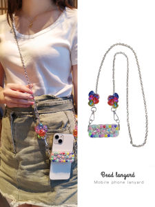 สายรัดโทรศัพท์มือถือแบบยาวหลากสี กระเป๋าสะพายข้างแบบป้องกันการสูญหายสำหรับผู้หญิง เครื่องประดับโทรศัพท์มือถือแบบสะพายข้าง