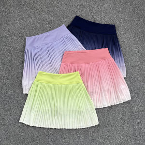 Womens Sport Skirt Yoga Running Fitness Pleated Short Skirt Summer Moisture Wicking Versatile Skirt Quick Dry Anti Glare