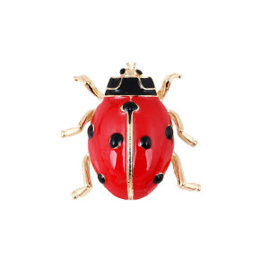 Fashion Corsage Scarf Jewelry Gift Accessories Red Ladybug Enamel Brooch Pin