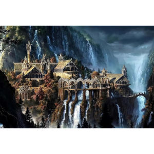 500/1000/1200/2000PCS Adult Waterfall Castle Jigsaw Puzzle Stress Relief Entertainment Toys Landscape Puzzles Christmas Gift