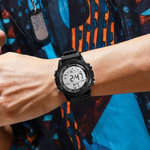 นาฬิกาข้อมือ GB05กีฬานักเรียนเยาวชน Jam Tangan Elektronik ของผู้ชายนาฬิกาสัญญาณกันขโมยแบบกันน้ำหน้าปัดใหญ่นาฬิกาอเนกประสงค์ดิจิตอล