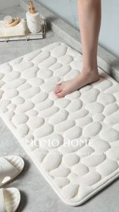 Coral Fleece Bath Rug Non-Slip PVC Backing Machine Washable Low Pile Flat Woven Oblong Shape  - Soft Comfort Bathroom Mat with Excellent Absorbency