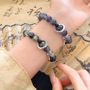 Handmade Beaded Bracelet New Chinese Style Couple Design High Aesthetic Value Trendy Retro Court  out Mixed Material