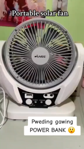 Best Seller 4 IN 1 SOLAR RECHARGEABLE FAN | Solar-Powered Rechargeable Desk Fan & Emergency Light Kit For Eco-Friendly cooling Emergency Lighting & Mobile Charging | 2-Speed Powerful Cooling Fan for Instant Relief From Heat | 5000mAh Rechargeable Battery