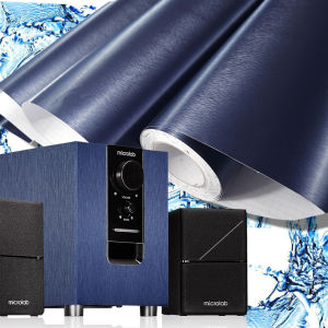 Blue Metal Frosted Film & Waterproof Color Changing Adhesive for Appliance Shell & Machine Case Speaker Decorative Wall Sticker