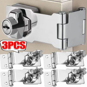 Dizoey Keyed Hasp Locks Heavy Duty Locking Hasp Garage Shed Cupboard Door Padlock Cabinet Drawer Lock Office Box Security Buckle Latch
