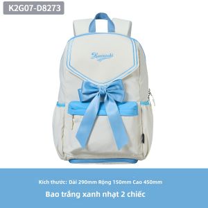 KAWASAKI | Balo Thể Thao và Du Lịch Nhẹ Nữ Kiểu Dáng Học Đường Nơ Bướm