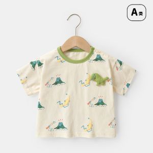 Casual Short Sleeve Childrens T-shirt Baby Half Sleeve Top Family Matching Outfits Summer Sportswear for Fans And Fitness