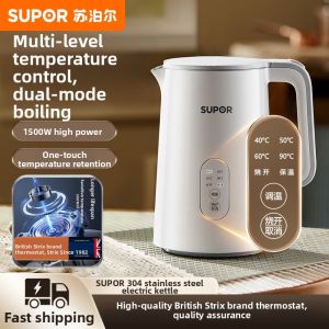 Supor | Supor Stainless Steel Electric Kettle with Multi-Stage Insulation Automatic Home Use Water Boiler Bottom Heating 1.5L Capacity