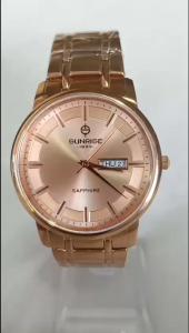 Đồng hồ SUNRISE Nam Chính hãng.Side lớn 38mm .Vỏ mạ vàng Máy quạt nhật Kính saphia .Hàng mới 100%
