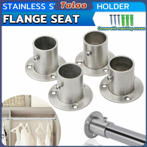 Talao 1pcs Stainless steel Round Tube Pipe Curtain Rod Holder Flange Seat