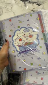 Buku Catatan Ring Binder Portabel, Buku Pegangan Lepas Transparan, Kotak Catatan Kartun Anak Cewek, dan Hadiah Ulang Tahun Siswa