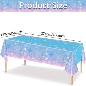 New Snowflake Party Tablecloth Blue Purple Edelweiss Birthday Party Disposable Decorative PE Tablecloth Supplies