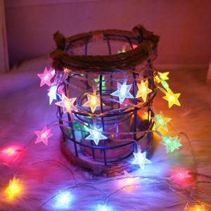 LED Star String Lights AA Battery Powered EID Mubarak Ornaments Ramadan Decoration Home Party Wall Wedding Festival Supplies
