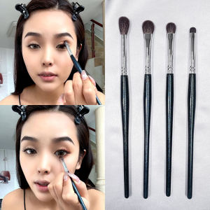 ชุดแปรงแต่งหน้าตา 4 ชิ้น แปรงแต่งหน้าละเอียดขนาดเล็กและขนาดกลางสำหรับนักแต่งหน้าอาชีพ ขนสัตว์ แปรงแต่งหน้าตา