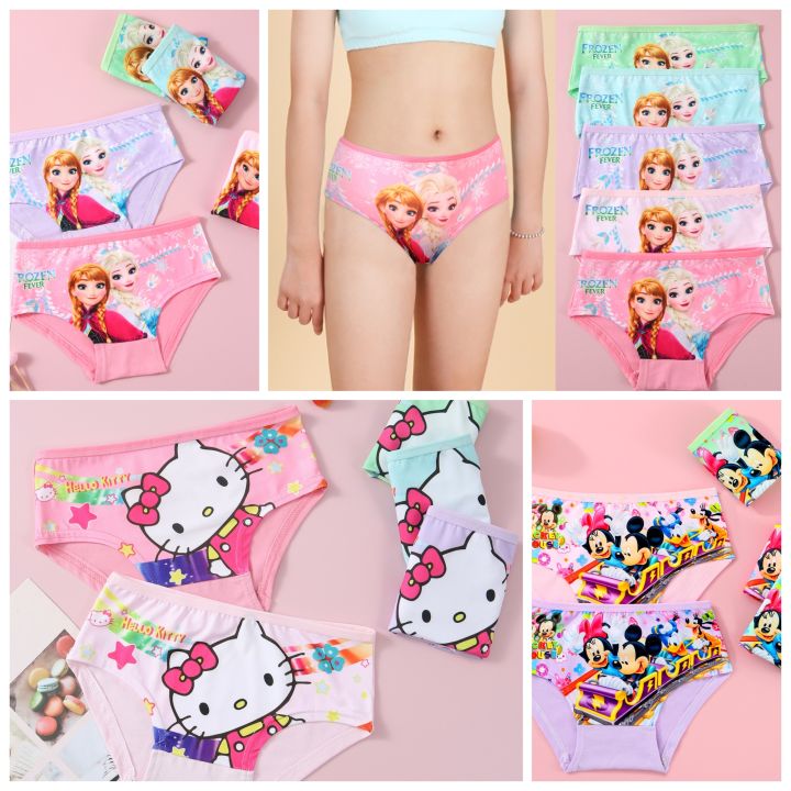 Poposy 12Pieces Kid's/Girl's Cotton Spandex High Quality Cartoon Character  Underwear Panty L-XL