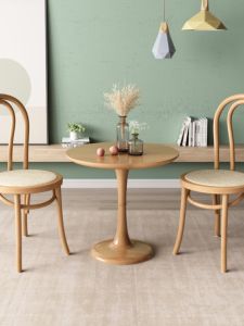 Retro Artistic Solid Wood Dining Chair Home Use Nordic Wicker Weaving Luxury Modern Backrest Bench Whole Assembly Chair