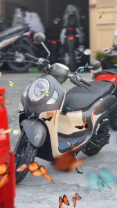 Striping sticker lis body motor honda scoopy fashion 2023 2024 matte brown list motor standar kualitas termurah