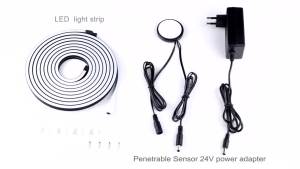 Premium Super Soft Black Sillcone Tube LED Neon Light Strip With Touch Sensor Dimmable Switch For Room Under Cabinet Wall Decor
