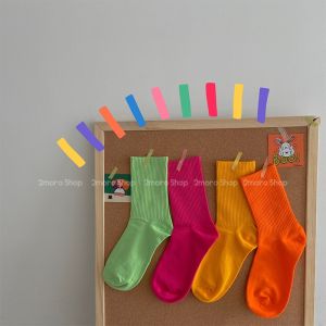 Tomorrow Store/Socks Womens Knee Socks Trendy Ins Rose Red Bright Color Mix and Match Bunching Socks Internet Celebrity Long Socks Purple Color