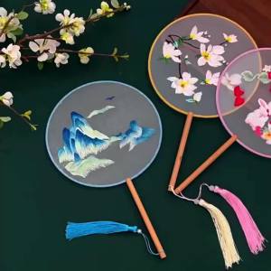 Quạt Cầm Tay Thêu Họa Tiết Cổ Điển Dùng Làm Đạo Cụ Chụp Ảnh Cưới Quạt Cổ Trang Quạt cổ trang trung quốc quạt cầm tay cô dâu BEAU4