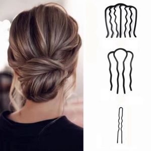 4 cái kẹp Trâm Gài tóc kim loại kẹp tóc hình chữ U đơn giản cho nữ Hàn Quốc mới kẹp tóc phụ kiện thời trang tóc Lược cài tóc răng