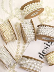 Christmas Pearl Ribbon Festival Gift Box Binding Wire Fish Line Star Ribbon Floral Art Materials for Flower Shops