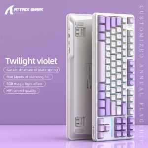 ATTACK SHARK | ATTACK SHARK X87 RGB Gaming Keyboard FR4 1.2mm Single Key Slotted PC Plate Plate Spring Gasket Full Key Hot Swap for E-S
