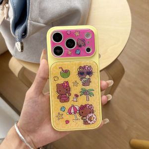 Sanrio | Cute Black Skin Sanrio Hello Kitty Cartoon Phone Case For iphone 17 16 15 14 17 Pro Max Full Lens Camera Protective Cover Funda