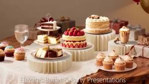 60 Sheet Foldable Paper Cake Display Stand Round Buffet Riser With Acrylic Board Wedding Dessert Table Decor Storage Easily