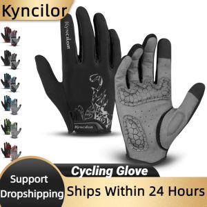 Kyncilor Men Gloves Black Full Finger Bicycle Glove Touchscreen Silicone Cycling Gloves Running Hiking Bike Gloves Breathable