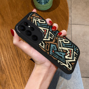 Geometric Lightning Silicone Phone Case for S25 S24 Ultra S23+ Full Cover S21FE Trendy Personalized Mens High End Unique S22 Leather Case for Women New Anti-Fall