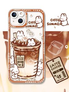 Cute Cartoon Style Phone Case for Apple 15Plus iPhone 16ProMax Summer Drink 17 Xiaomi 14 Huawei P70 Mate60 American Coffee Design