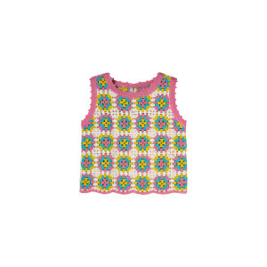 toz mama | Autumn Hand Knit Look Multi-Color Knit Vest