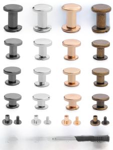 Metal Hardware round Button for Handbag Shoe Repair Belt Fixing Buckle Shoes Mother Nail Button Leather Goods Accessories