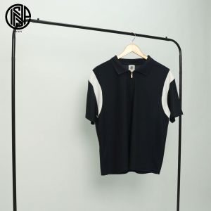 INSPI Premium Waffle Zip Up Polo Shirt For Men and Women Half Zipper Casual Korean Style Collection Menswear Boxy Polos