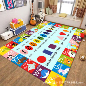 พื้นเด็กสำหรับศูนย์การศึกษาต้นตอ ผ้าพื้นลายการ์ตูนตัวอักษรตัวเลข ผ้าพื้นสำหรับเด็ก สำหรับห้องนั่งเล่น ผ้าพื้นสำหรับเด็ก