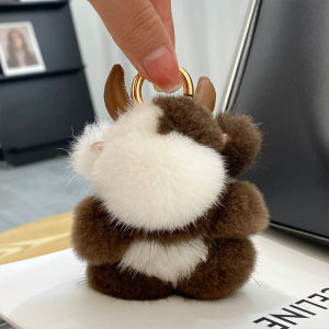 น่ารักโฟมกระรอกตุ๊กตาพวงกุญแจน่ารักวัวพิมพ์กระเป๋าถือจี้รถยอดนิยมพวงกุญแจของขวัญผู้หญิง