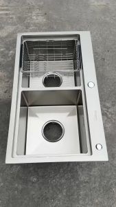 Chậu rửa bát 2 hố kích thước 81x47 cm nano bạc chống bám bẩn chống trầy xước