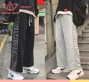 กางเกงขายาว กางเกงกีฬาขาตรง ผู้ชาย เฟรช สตรีท ฤดูใบไม้ผลิและฤดูใบไม้ร่วง ไฮสตรีท หล่อๆ กางเกงขากว้างสไตล์เกาหลี