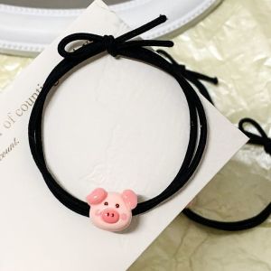 Cute Blush Pig Hair Rope Cartoon Pig Hair Rope for Boyfriend Small Rubber Band Couple Girlfriends Bracelet Mori Style Hair Ring