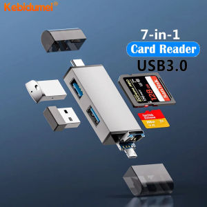 Kebidumei USB 3.0 SD TF Card Reader USB C OTG Adapter USB Flash Drive USB3.0 2.0 Micro to Type C 7 in 1 Smart Memory Card Reader