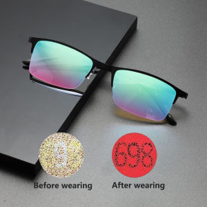 New Sunglasses Women Men Rectangle Glasses Female Eyewear Correcting Special Red Green Blind Color Weak Glasses Male Eyeglasses