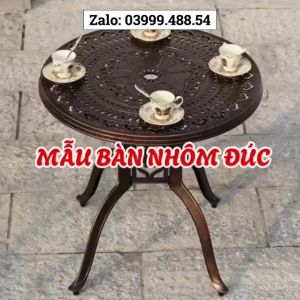 Bàn ngoài trời Nhôm đúc Nhập khẩu Bộ bàn ghế ban công ngoài trời Nhôm đúc Bàn ghế ngoài trời - B04