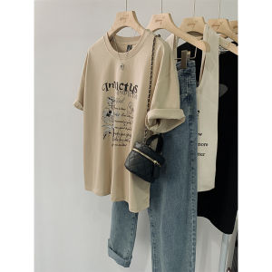 Extra Large Size 150.00kg American Retro Pure Cotton Short Sleeve T-Shirt Womens Summer New Arrival Super Nice Shoulder Half Sleeve Top Clothes