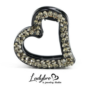 Elegant Hollow Heart Shaped Hair Clip for Women Fashionable Semi-Updo Diamond Decorated Hair Accessories Luxury Hair Grips