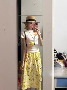 Váy Midi Kẻ Caro in Hoa Cạp Cao Cho Nữ Mùa Hè Váy Chữ a Rộng Rãi Váy Midi Ôm Sát Váy Midi Cổ Điển Váy Midi Thường Ngày