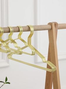 5pcs Pet Apparel Hangers Small Metal Clothes Hanger for Dog Cat Puppet Doll Pet Store Clothes Support Gold Color Mini Hanger