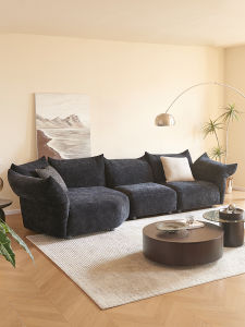 Petal Sofa 2025 Modern Minimalist Living Room Designer Cloth Art Velvet L-Shape Sofa Wooden Structure Soft Seat Sponge Filling
